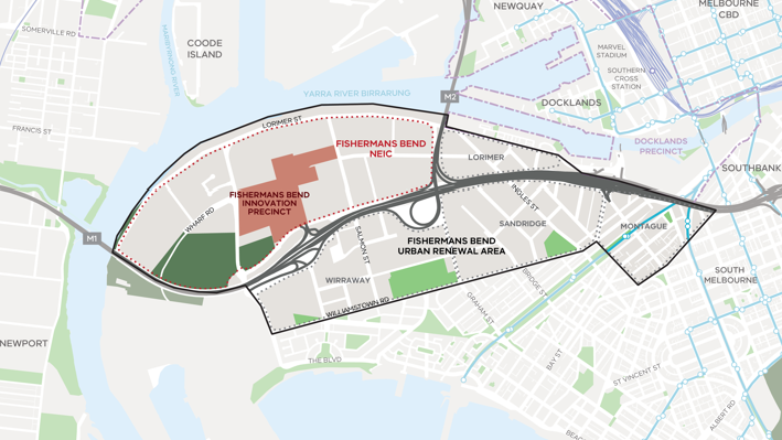 The Innovation Precinct will sit within the broader Fishermans Bend Employment Precinct.